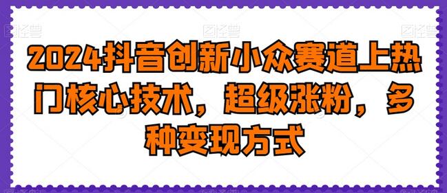 抖音创新小众赛道上热门核心技术，超级涨粉，多种变现方式-冒泡网