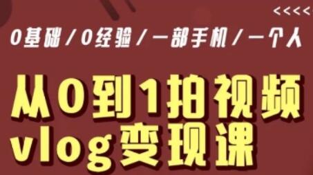 从0到1拍视频vlog变现课,5分钟每天,每月多赚1W-冒泡网
