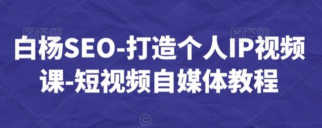 白杨SEO-打造个人IP视频课-短视频自媒体教程-冒泡网