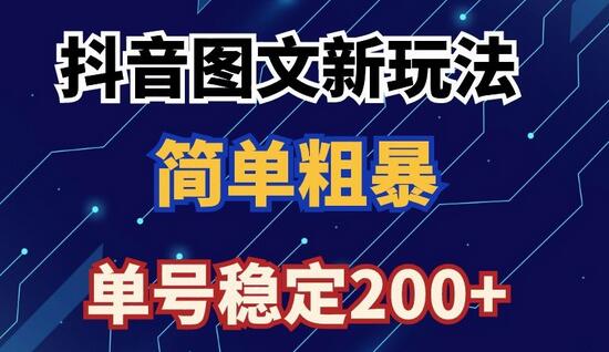 抖音图文流量变现，抖音图文新玩法，日入200+-冒泡网