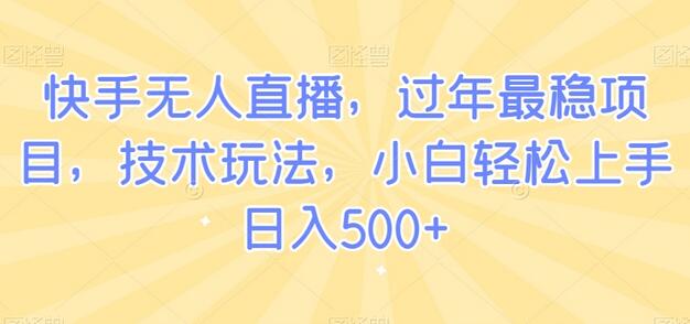 快手无人直播，过年最稳项目，技术玩法，小白轻松上手日入500+-冒泡网