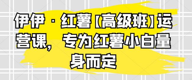 伊伊·红薯【高级班】运营课,专为红薯小白量身而定-冒泡网