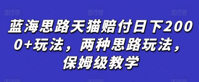蓝海思路天猫赔付日下2000+玩法,两种思路玩法,保姆级教学-冒泡网
