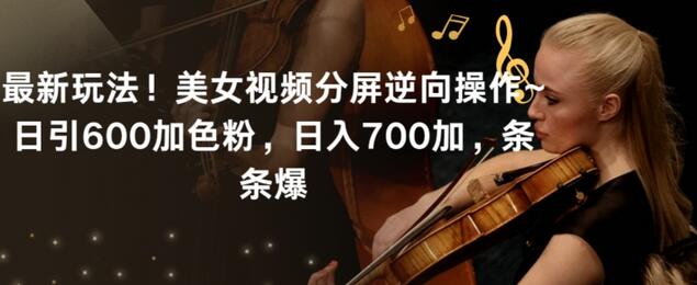 最新玩法!美女视频分屏逆向操作~日引600加色粉,日入700加,条条爆-冒泡网