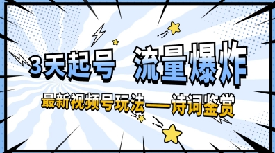 一天收入几张，视频号最新赛道—诗词鉴赏，3天必起，流量爆炸，新人也能轻松上手-冒泡网