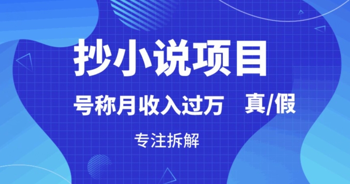“抄小说”真的赚钱吗,到底能不能做,暴力拆解-冒泡网