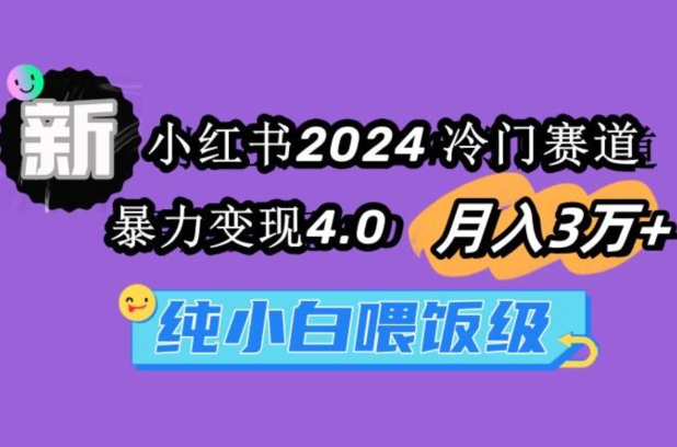 小红书冷门赛道一个月3万+暴力变现4.0纯小白喂饭级-冒泡网