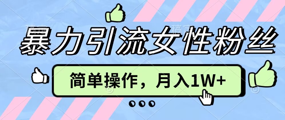 操作“零难度”小众项目,疯狂引流女性粉丝,月入轻松破 1W+-冒泡网