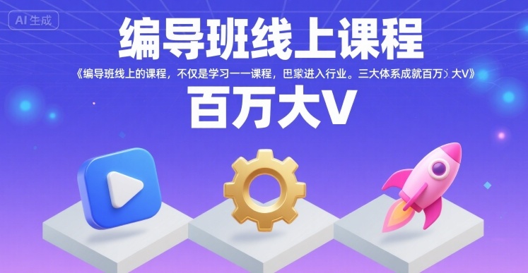 编导班线上课程,不仅是学习一门课程,更是进入一个行业,三大体系成就百万大V-冒泡网