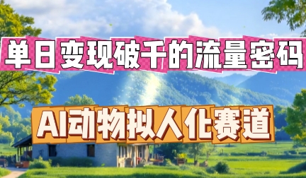 单日变现破k的流量密码，AI动物拟人化赛道-冒泡网