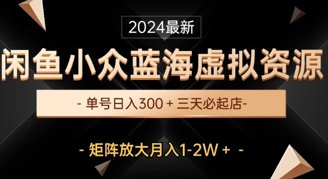 最新闲鱼小众蓝海虚拟资源,单号日入300+,三天必起店,矩阵放大月入1-2W-冒泡网