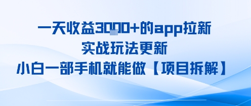 一天收益1k+的app拉新，实战玩法更新，小白一部手机就能做【项目拆解】-冒泡网