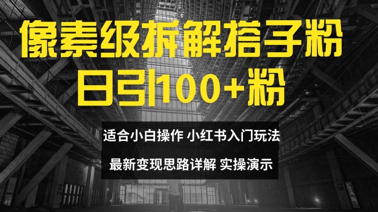 像素级拆解搭子粉，日引100+，小白看完可上手，最新变现思路详解【揭秘】-冒泡网