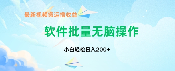 中视频搬运玩法,单日200+无需剪辑,新手小白也能玩-冒泡网