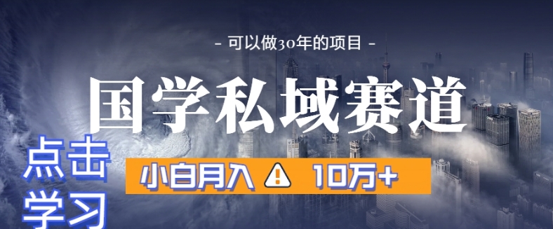 暴力国学私域赛道，小白月入10万+，引流+转化完整流程【揭秘】-冒泡网