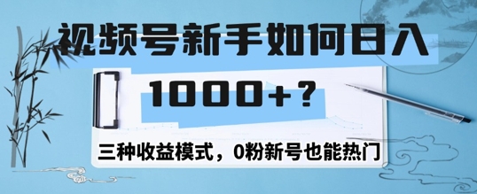 视频号新手如何日入1k?三种收益模式,0粉新号也能热门-冒泡网