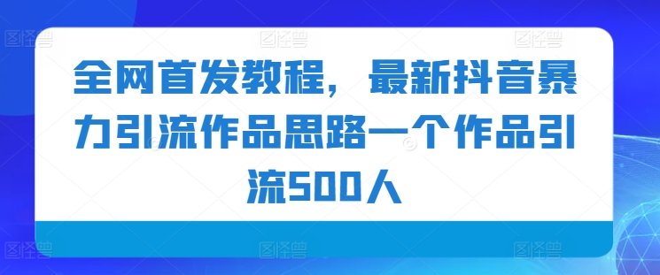 全网首发教程,最新抖音暴力引流作品思路一个作品引流500人-冒泡网