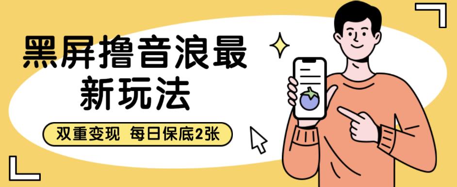 黑屏撸音浪最新玩法，双重变现，每日保底2张【揭秘】-冒泡网