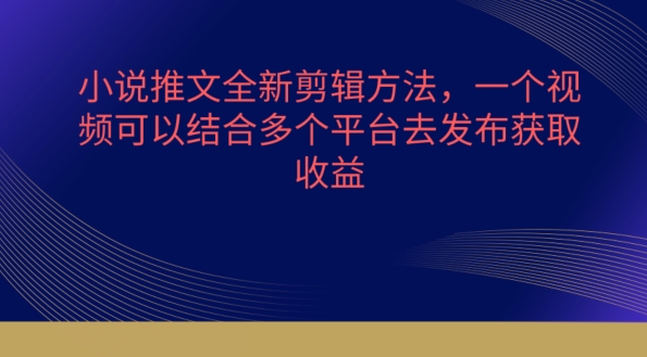 小说推文全新剪辑方法，一个视频可以结合多个平台去发布获取【揭秘】-冒泡网