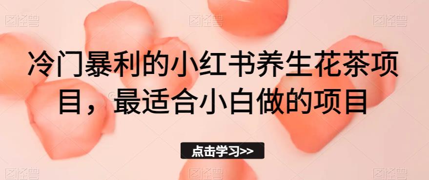 冷门暴利的小红书养生花茶项目,最适合小白做的项目【揭秘】-冒泡网