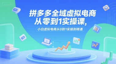 拼多多全域虚拟电商从零到1实操课,小白虚拟电商从0到1实操到精通-冒泡网