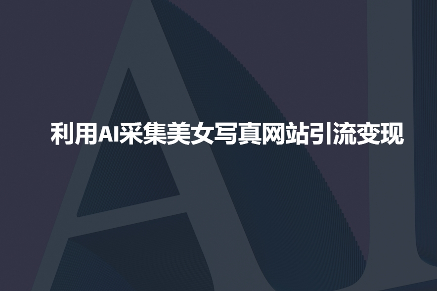 利用AI采集美女写真网站引流变现,引流嘎嘎的-冒泡网