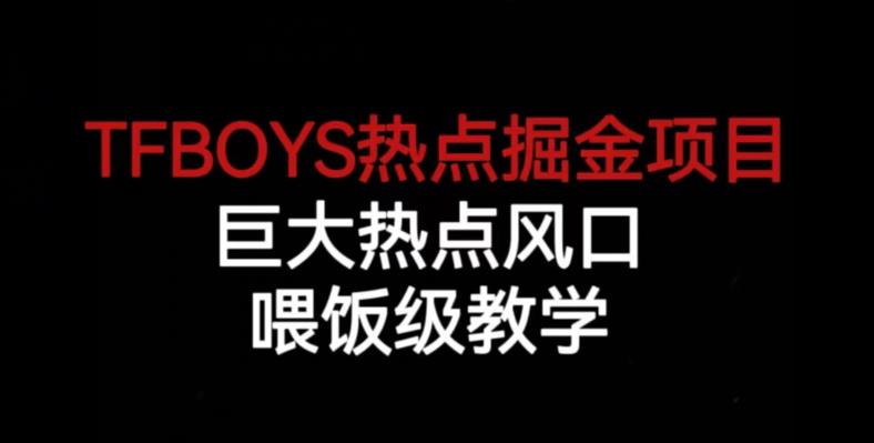 TFBOYS热点掘金项目,巨大热点风口,喂饭级教学-冒泡网