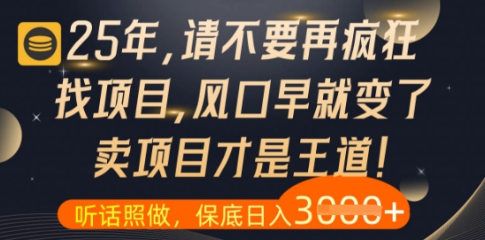 什么?25年你还在疯狂找项目做,醒醒吧,看完这些你全都懂了【揭秘】-冒泡网