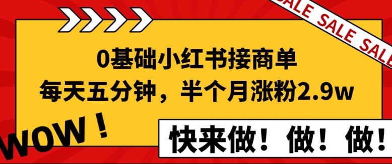 0基础小红书接商单,每天五分钟,15天涨粉2.9w新手攻略-冒泡网