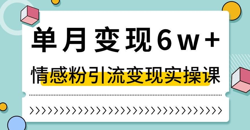 单月变现6W+，抖音情感粉引流变现实操课，小白可做，轻松上手，独家赛道【揭秘】-冒泡网
