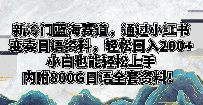 新冷门蓝海赛道,通过小红书变卖日语资料,轻松日入200+,小白也能轻松上手-冒泡网
