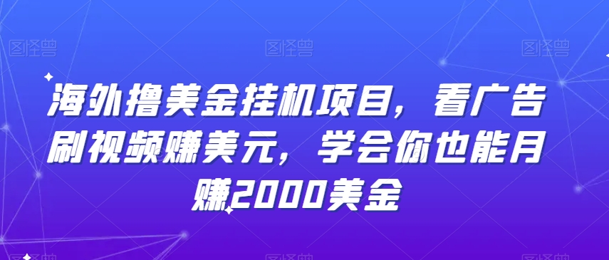 海外撸美金挂JI项目,看广告刷视频赚美元,学会你也能月赚2000美金-冒泡网