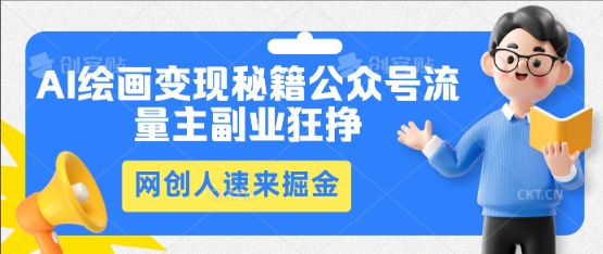 AI绘画变现秘籍：公众号流量主副业狂挣，网创人速来掘金-冒泡网