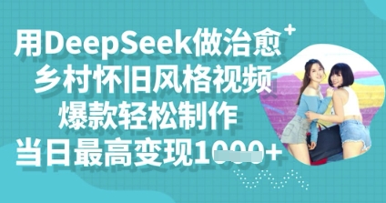用DeepSeek做治愈乡村怀旧风格视频,爆款轻松制作,当日最高变现多张-冒泡网