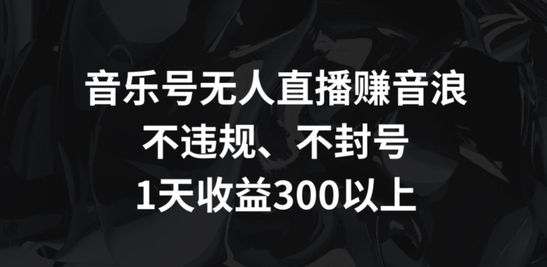 音乐号无人直播赚音浪，不违规、不封号，1天收益300+【揭秘】-冒泡网