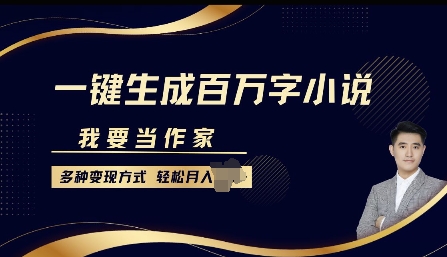 我要当作家，一键生成百万字小说，多种变现方式，轻松月入过W+-冒泡网