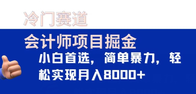 冷门赛道,会计师项目掘金,小白首选,简单暴力,轻松实现月入8000+-冒泡网