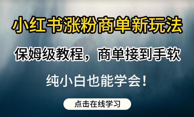 小红书涨粉商单新玩法,保姆级教程,商单接到手软,纯小白也能学会【揭秘】-冒泡网