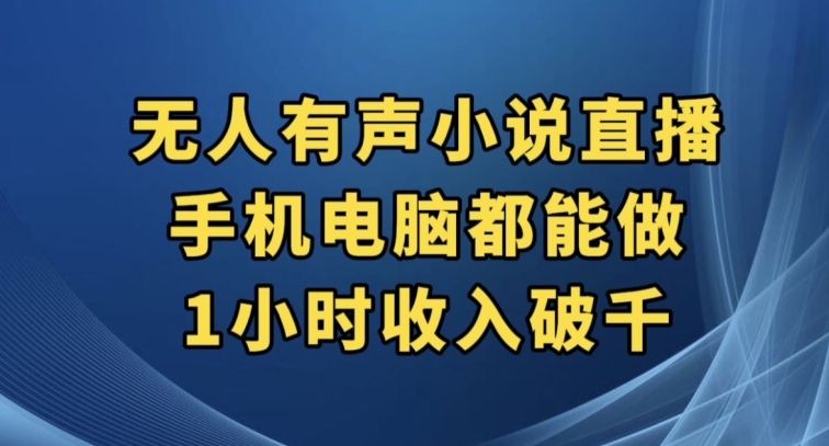 抖音无人有声小说直播，手机电脑都能做，1小时收入破千【揭秘】-冒泡网