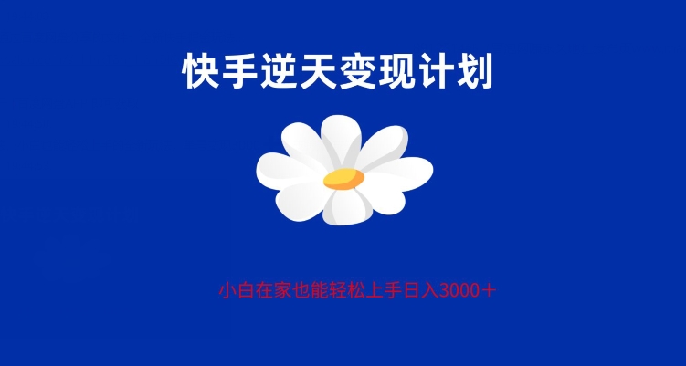 快手全新偏门玩法，小白也能轻松上手的全新玩法，单号变现3000，支持矩阵操作-冒泡网