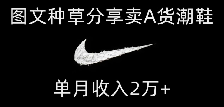 靠图文种草分享卖A货潮鞋，每天一小时，单月收入2万+【揭秘】-冒泡网