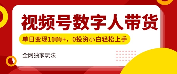 最新视频号数学人带货实操玩法，新手单日轻松多张，全程干货-冒泡网
