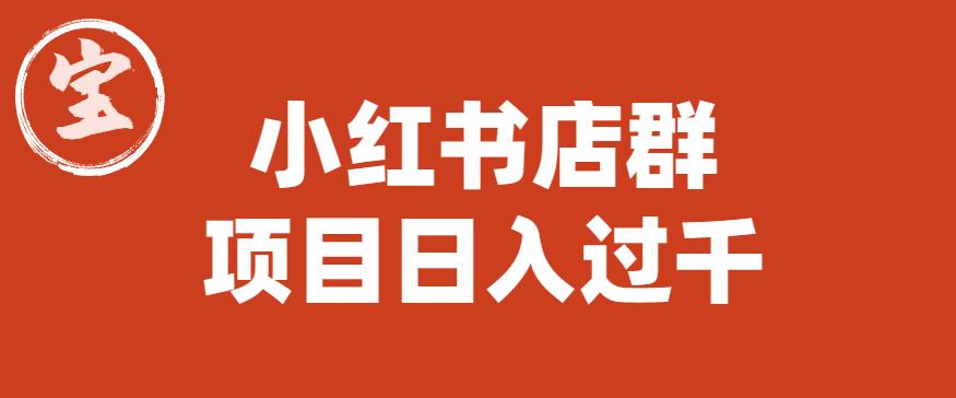 宝哥小红书店群项目，日入过千（图文教程）【揭秘】-冒泡网