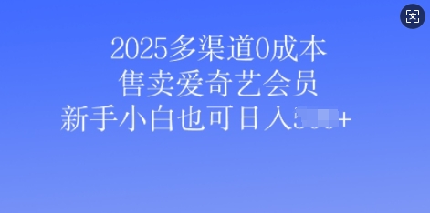 2025多渠道0成本售卖爱奇艺会员，新手小白也可日入多张-冒泡网