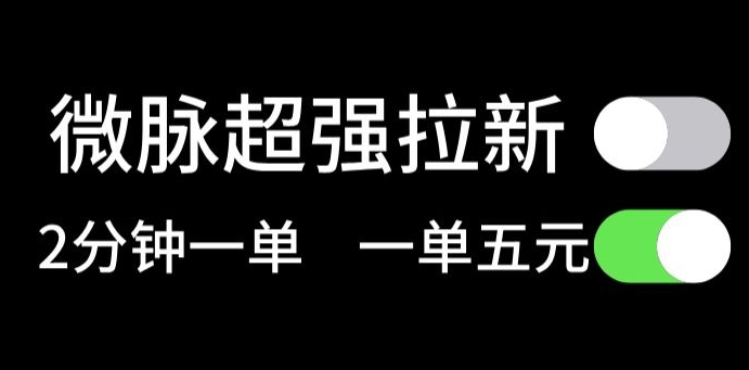 微脉无脑拉新，每单5块钱，轻松日入三位数-冒泡网
