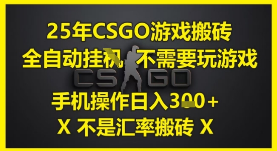 25年CSGO游戏搬砖,全自动运行,不需要玩游戏,手机操作日入3张(不是汇率搬砖)【揭秘】-冒泡网