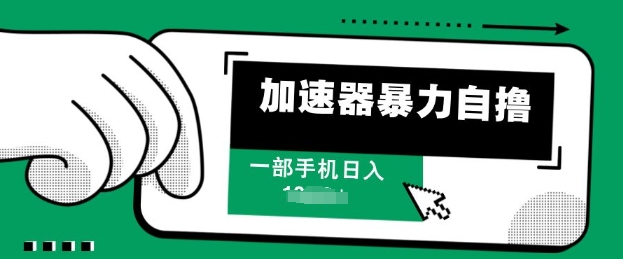 加速器暴力自撸，一部手机轻松日入多张-冒泡网
