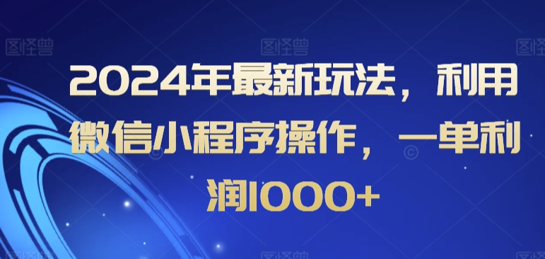 年最新玩法,利用微信小程序操作,一单利润1000+-冒泡网
