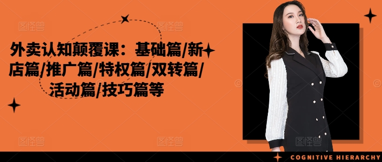 外卖认知颠覆课：基础篇/新店篇/推广篇/特权篇/双转篇/活动篇/技巧篇等-冒泡网