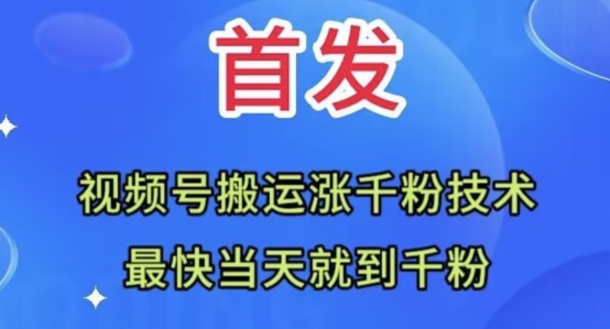 全网首发：视频号无脑搬运涨千粉技术，最快当天到千粉【揭秘】-冒泡网